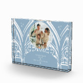 Snowy Gothic Winter Sprookje Kerstfoto Blauw Fotoblokken (Rechts)