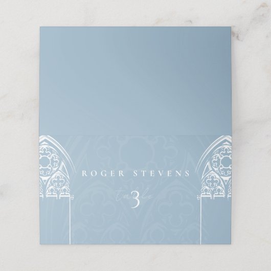 Snowy Gothic Winter Sprookjesblauw Plaatskaartje (Buitenkant ongevouwen)