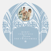 Snowy Gothic Winter Sprookjeskerstfeest Ronde Sticker (Voorkant)