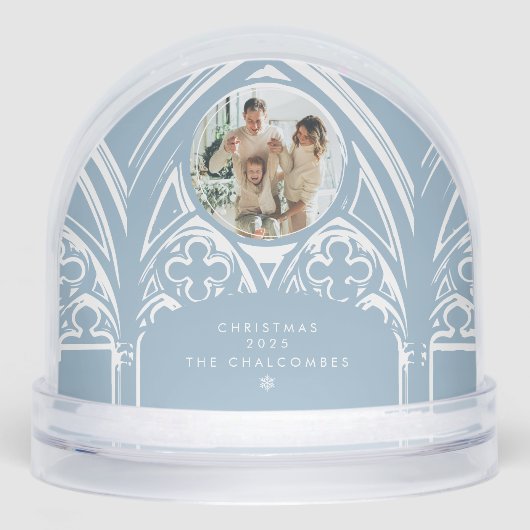 Snowy Gothic Winter Sprookjeskerstfeest Sneeuwbol (Voorkant)