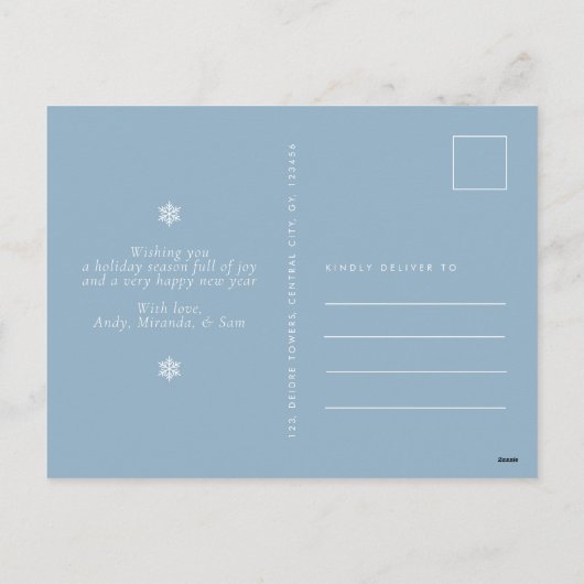 Snowy Gothic Winter Sprookjeskerstfoto Feestdagenkaart (Achterkant)