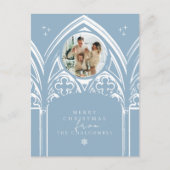 Snowy Gothic Winter Sprookjeskerstfoto Feestdagenkaart (Voorkant)