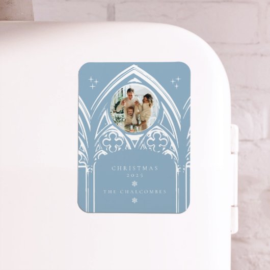 Snowy Gothic Winter Sprookjeskerstfoto Magneet