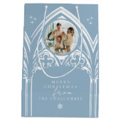 Snowy Gothic Winter Sprookjeskerstfoto Medium Cadeauzakje (Achterkant)