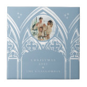 Snowy Gothic Winter Sprookjeskerstfoto Tegeltje (Voorkant)