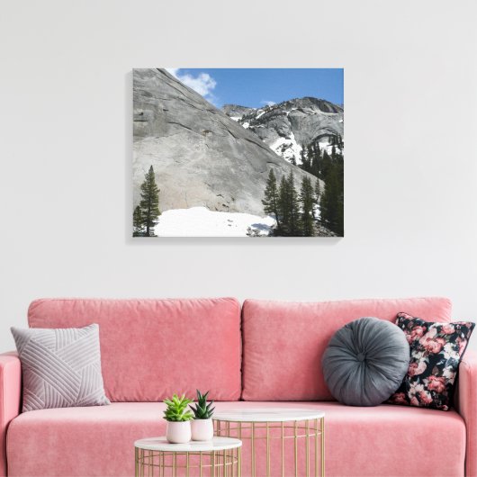 Snowy Granite Domes I in Yosemite National Park Canvas Afdruk (Insitu (Woonkamer))