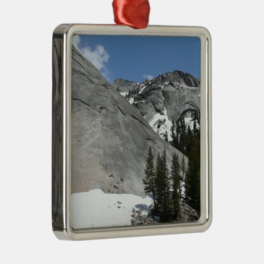Snowy Granite Domes I in Yosemite National Park Metalen Ornament (Rechts)