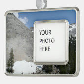 Snowy Granite Domes I in Yosemite National Park Verzilverd Omlijst Ornament (Links)