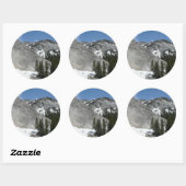 Snowy Granite Domes i Yosemite National Park Ronde Sticker (Vel)