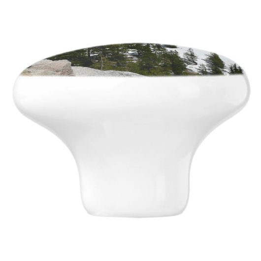 Snowy Granite Domes II Nationaal Park Yosemite Keramische Knop (Zijkant)