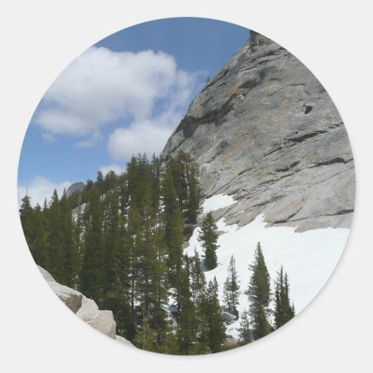Snowy Granite Domes II Nationaal Park Yosemite Ronde Sticker (Voorkant)