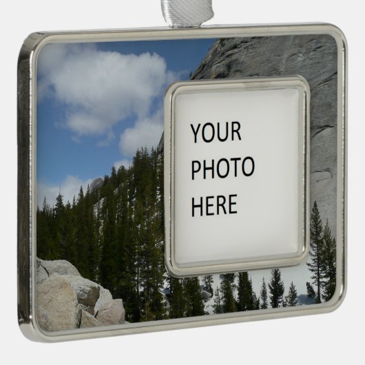 Snowy Granite Domes II Nationaal Park Yosemite Verzilverd Omlijst Ornament (Rechts)