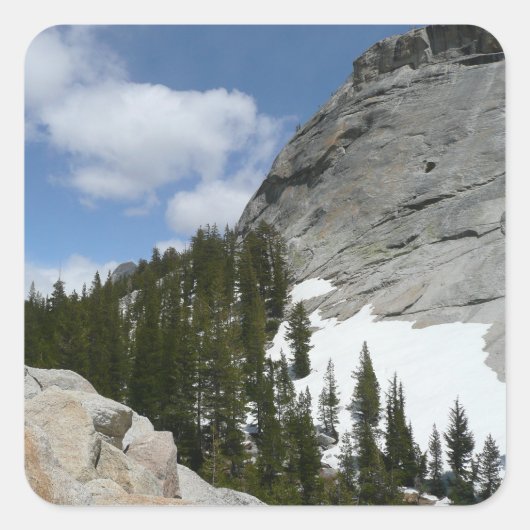 Snowy Granite Domes II Nationaal Park Yosemite Vierkante Sticker (Voorkant)