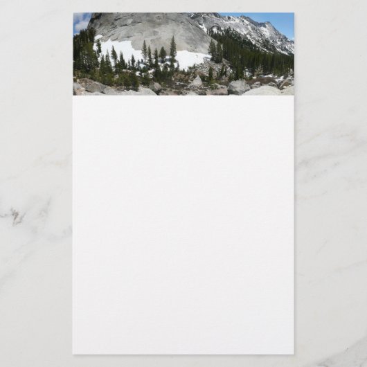 Snowy Granite Domes Panorama in Yosemite Briefpapier (Voorkant)