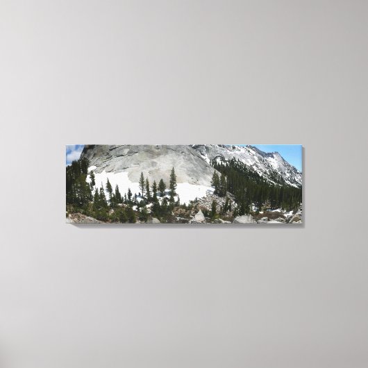 Snowy Granite Domes Panorama in Yosemite Canvas Afdruk (Voorkant)