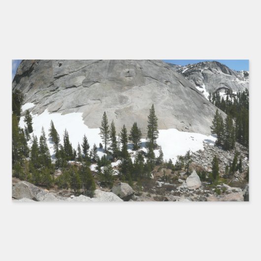 Snowy Granite Domes Panorama in Yosemite Rechthoekige Sticker (Voorkant)
