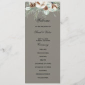 Snowy Greenery floral double side program card Programmakaart (Voorkant)