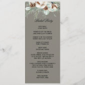 Snowy Greenery floral double side program card Programmakaart (Achterkant)