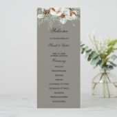 Snowy Greenery floral double side program card Programmakaart (Staand voorkant)