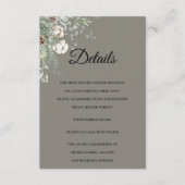Snowy Greenery floral Enclosure Card Details Informatiekaartje (Voorkant)