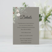 Snowy Greenery floral Enclosure Card Details Informatiekaartje (Staand voorkant)