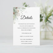 Snowy Greenery floral Enclosure Card Details Informatiekaartje (Staand voorkant)