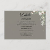 Snowy Greenery Florals Enclosure Card Details Informatiekaartje (Voorkant)