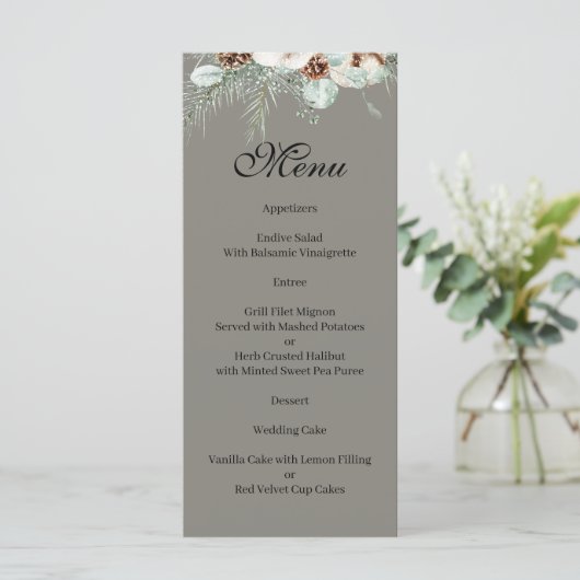 Snowy Greenery Menu (Staand voorkant)