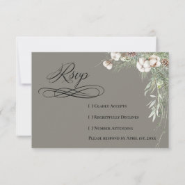 Snowy Greenery RSVP Card Kaartje