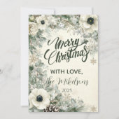 Snowy Greenery Rustic Christmas Feestdagenkaart (Voorkant)