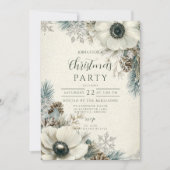 Snowy Greenery Rustic Christmas Kaart (Voorkant)