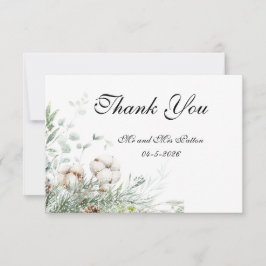 Snowy Greenery Thank You card Bedankkaart