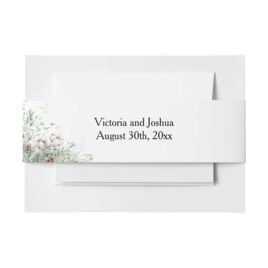 Snowy Greenery Uitnodigingen Wikkel (Voorkant Voorbeeld)