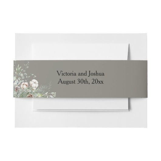 Snowy Greenery Uitnodigingen Wikkel (Voorkant Voorbeeld)