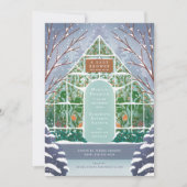 Snowy Greenhouse Winter Baby shower Kaart (Voorkant)