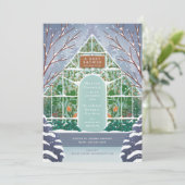 Snowy Greenhouse Winter Baby shower Kaart (Staand voorkant)