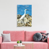 Snowy Gret op de rotsen Canvas Afdruk (Insitu (Woonkamer))