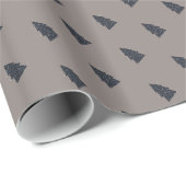 Snowy Grey kerstboom Cadeaupapier (Rol Hoek)