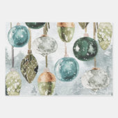 Snowy  Hanging Green Glass Ornamenten Inpakpapier Vel (Voorkant)