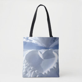 Snowy Heart Sculpture Tote Bag
