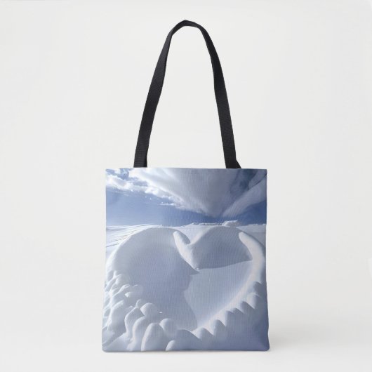 Snowy Heart Sculpture Tote Bag (Voorkant)