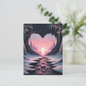 Snowy Heart Valentijn Briefkaart (Staand voorkant)
