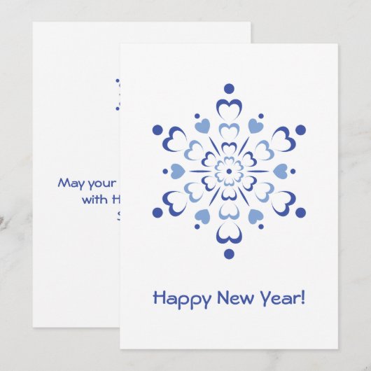 Snowy Heartburst Feestdagenkaart (Voorkant / Achterkant)