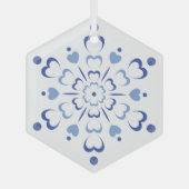 Snowy Heartburst Glas Ornament (Voorkant)