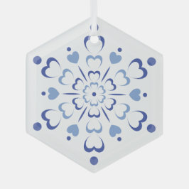 Snowy Heartburst Glas Ornament