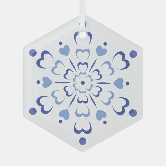 Snowy Heartburst Glas Ornament (Voorkant)