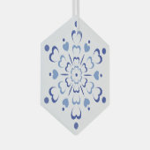 Snowy Heartburst Glas Ornament (Voorkant Rechts)