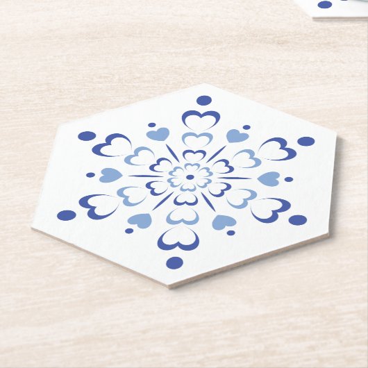 Snowy Heartburst Kartonnen Onderzetters (Schuin)