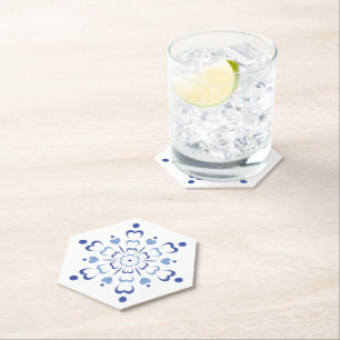 Snowy Heartburst Kartonnen Onderzetters