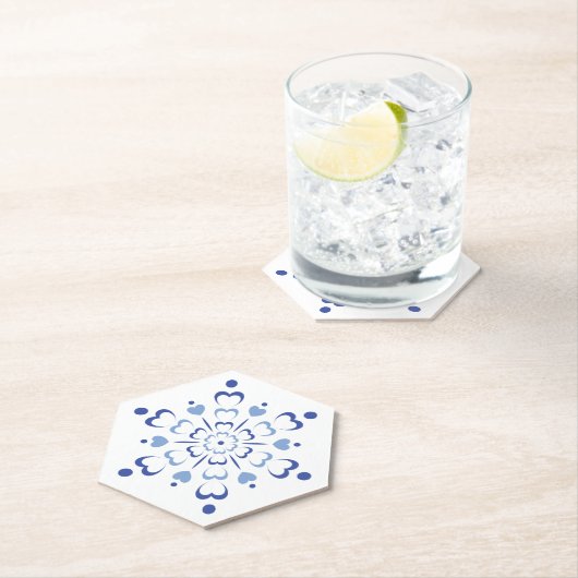 Snowy Heartburst Kartonnen Onderzetters (Insitu)